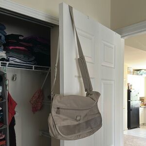 Beige Crossbody Messenger Bag